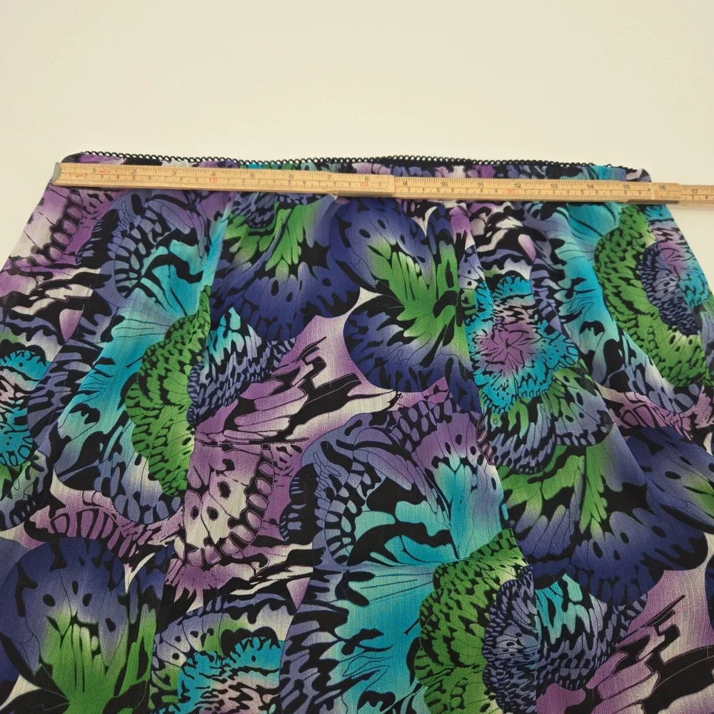 Notations Butterfly Print Maxi Skirt Womens M Colorful Boho Chiffon Casual n‎